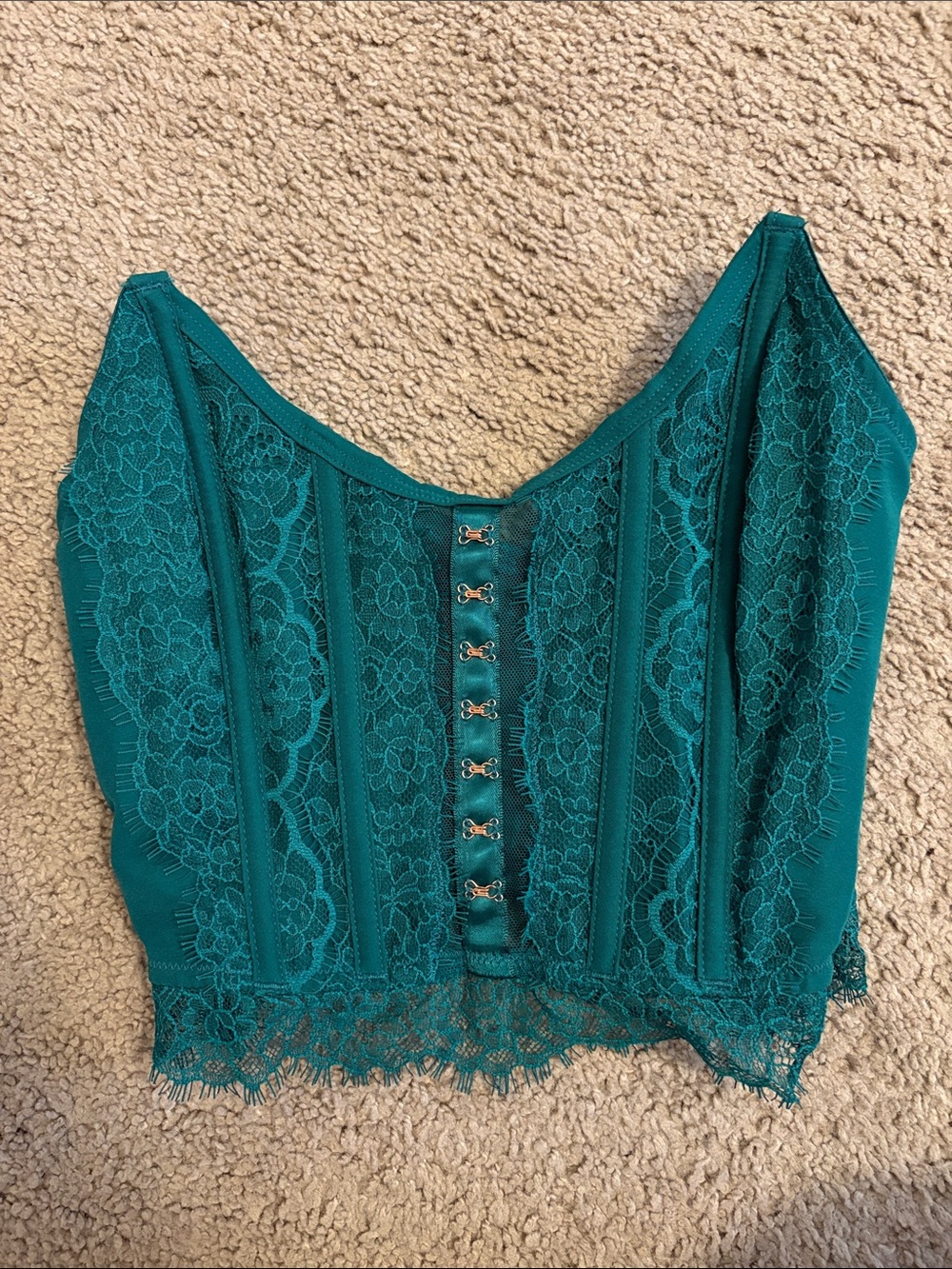 Victoria's Secret Teal Lace Corset Camisole